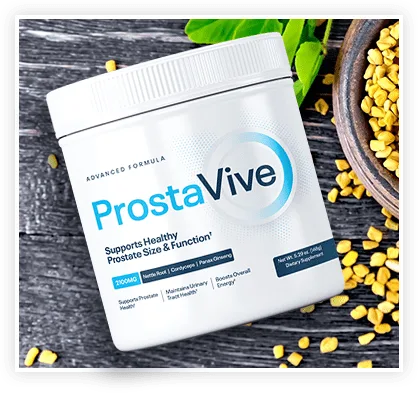 ProstaVive advanced formula container next to fenugreek seeds